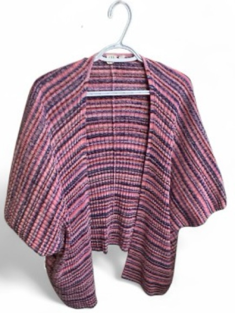 GAP Pink and Blue Striped Open-Front Knit Cardigan